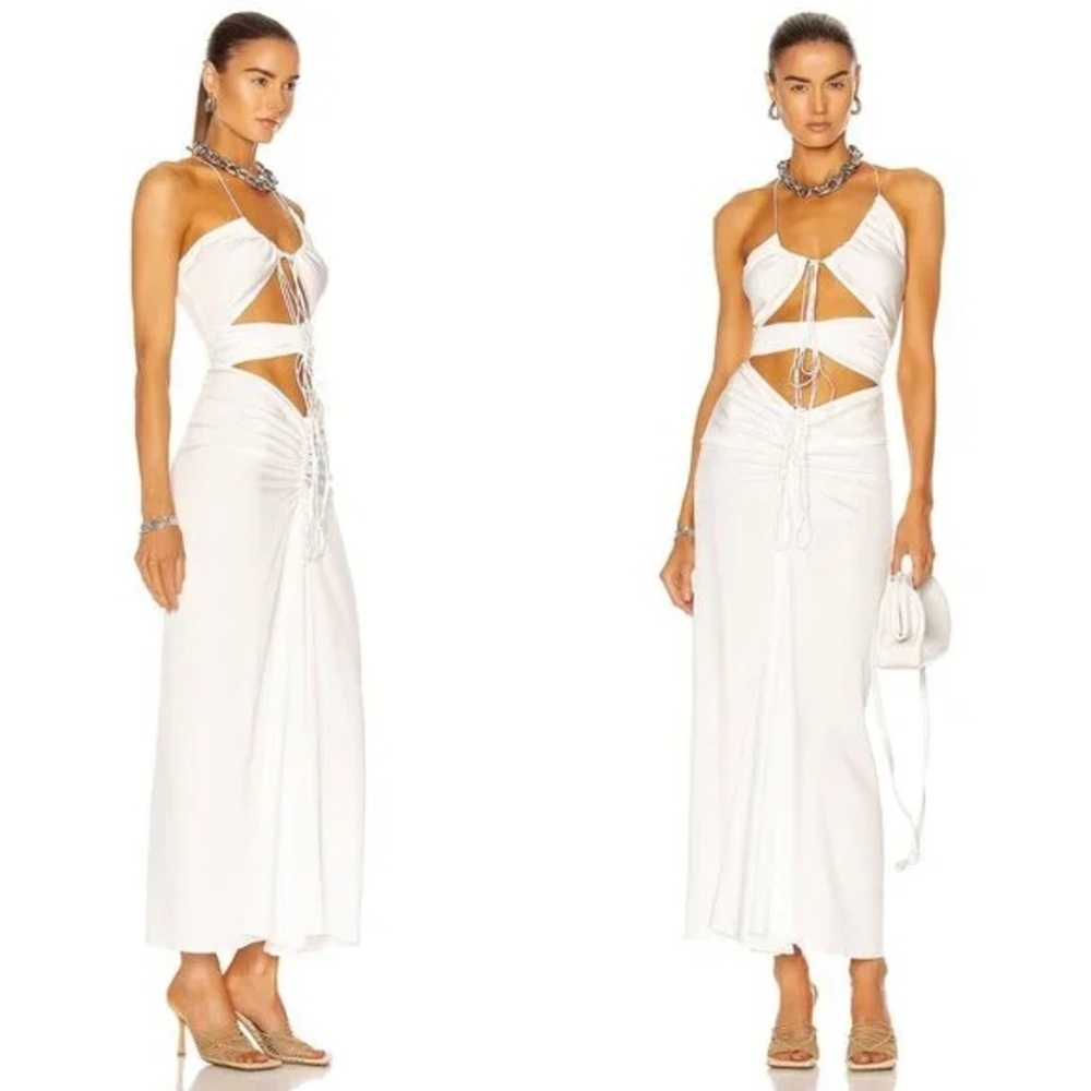 Christopher Esber ruched halter formal midi dress